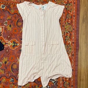 Kindred bravely pink stripe universal labor & delivery birthing gown